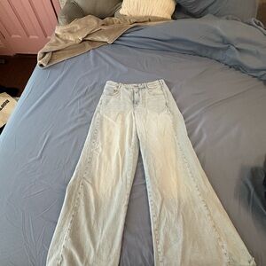 Pilcro Sky Blue Wide Leg Jeans